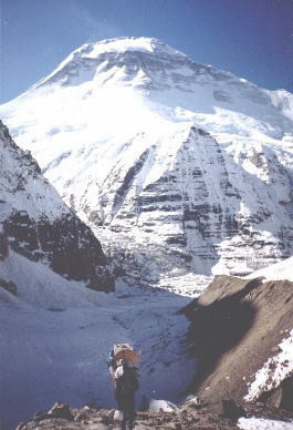 Dhaulagiri I on ascent to French Col on Dhaulagiri Circuit, Nepal Himalaya 