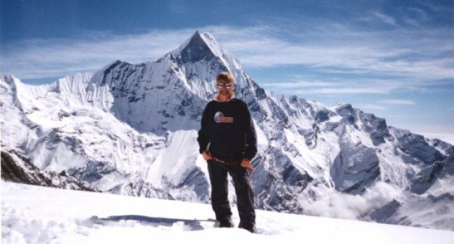 Mt.Macchapucchre, The Fishtail Mountain, from Rakshi Peak above the Annapurna Sanctuary