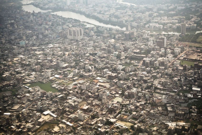 Aerial view of Dhaka - capital city of Bangladesh