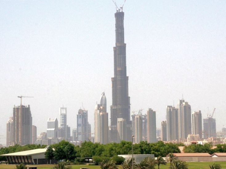 Burj Dubai / Burj Khalifa under construction in United Arab Emirates ( UAE )