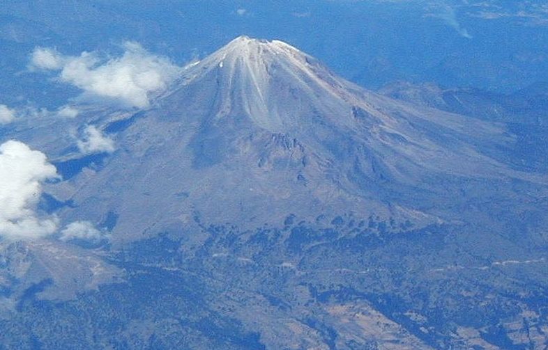 Aerial view of Pico de Orizaba ( Citlaltepetl - " Star Mountain " ) - 5610 metres - highest mountain in Mexico - a dormant volcano and the third highest peak in North America