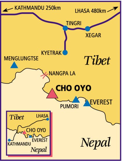 Cho Oyu - Location Map