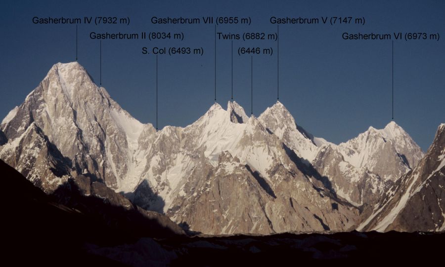 Gasherbrum group in the Pakistan Karakoram