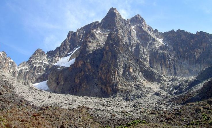 Batian and Nelion on Mount Kenya in East Africa