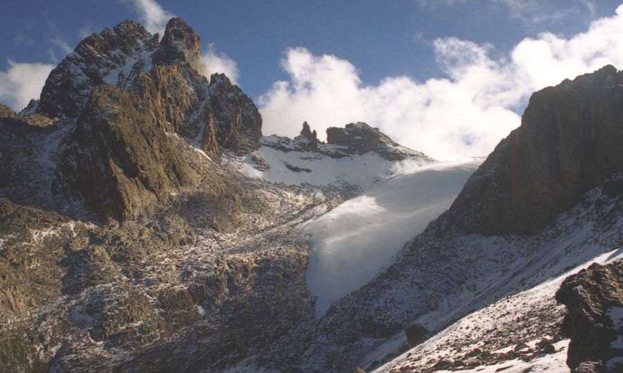 Lewis Glacier on Mount Kenya in East Africa
