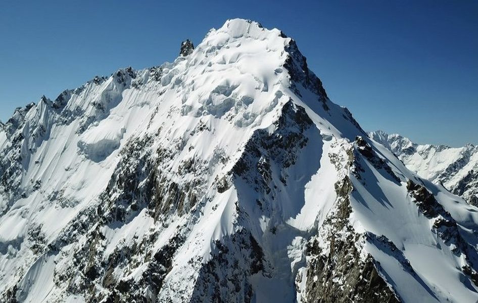Summit of Dykh Tau- in the Caucasus of Russia - the second highest mountain in Europe