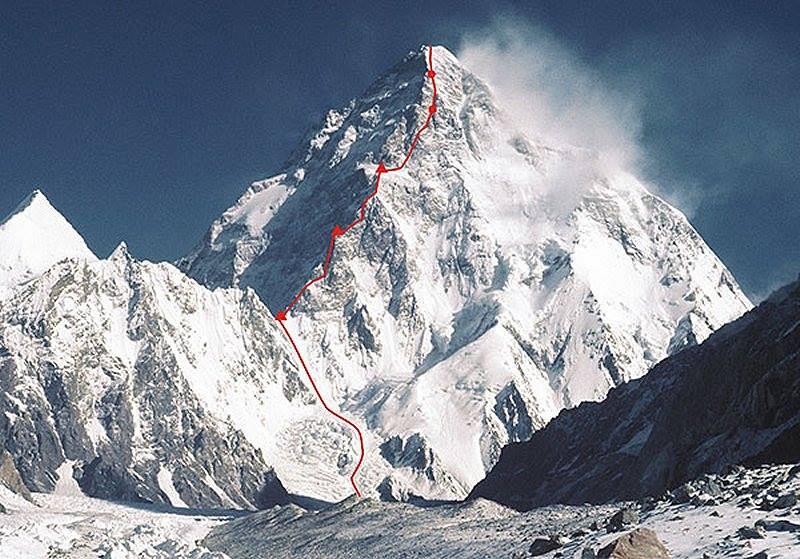 K2 "magic line" ascent route