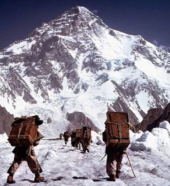 Porters on K2 approach route