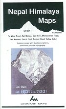 Nepal Himalaya Map 1: Far west Nepal, Api-Nampa, Seti River 