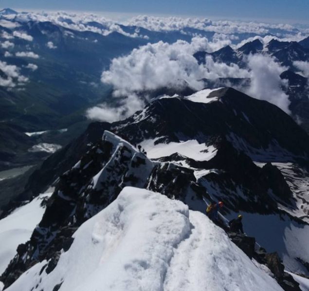 View from Summit of the Gross Glockner - highest mountain in Austria