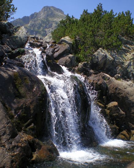 Popinolashki Waterfall in Pirin Mountains in Bulgaria