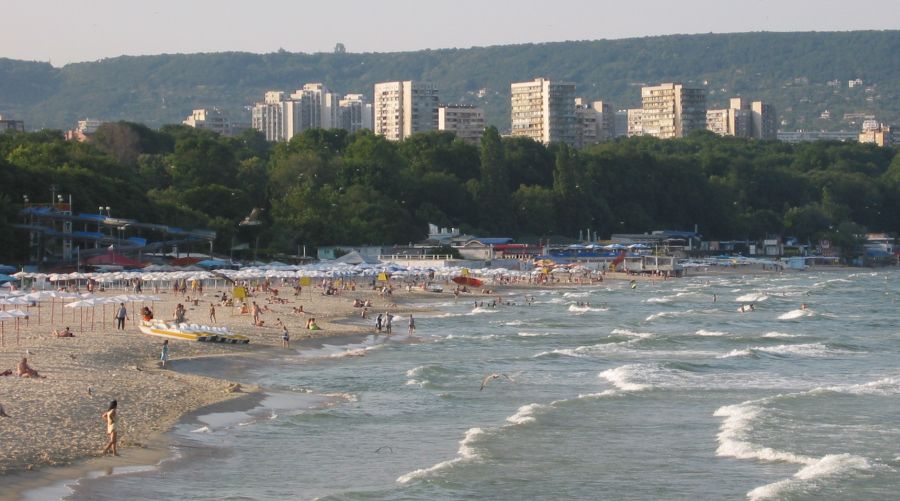 Beach at Varna on the Black Sea Coast of Bulgaria.