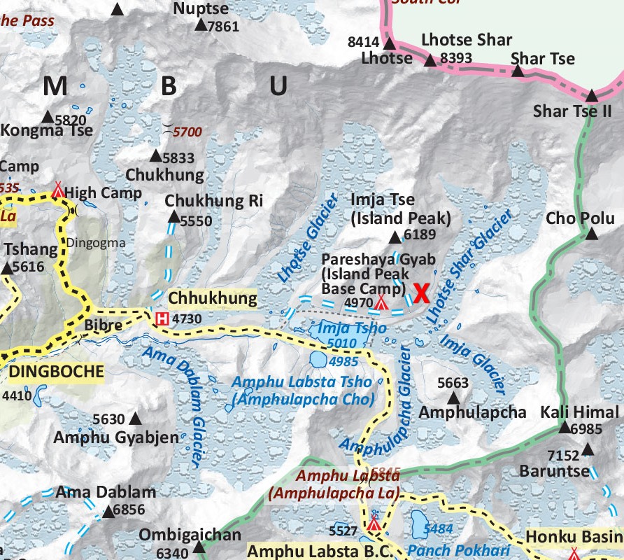 Map of Chukhung Valley