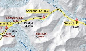 Route Map for Sherpani Col