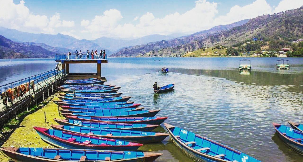 Boats at Phewa Tal in Pokhara