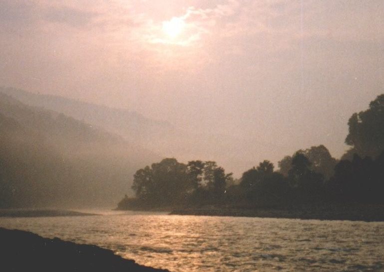 Sunset on Arun River