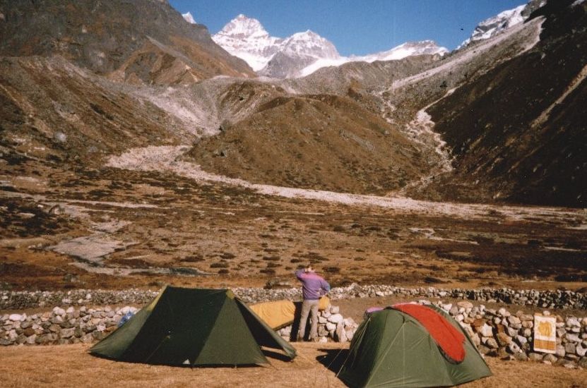 Mera La from camp at Tangnag in Hinku Valley