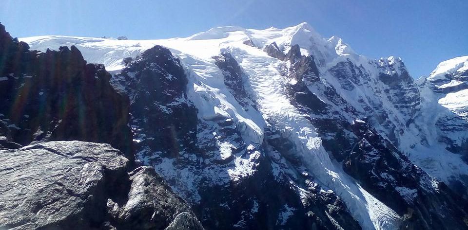 Mera Peak from Dig Kare on ascent from Hinku Valley to Mera La