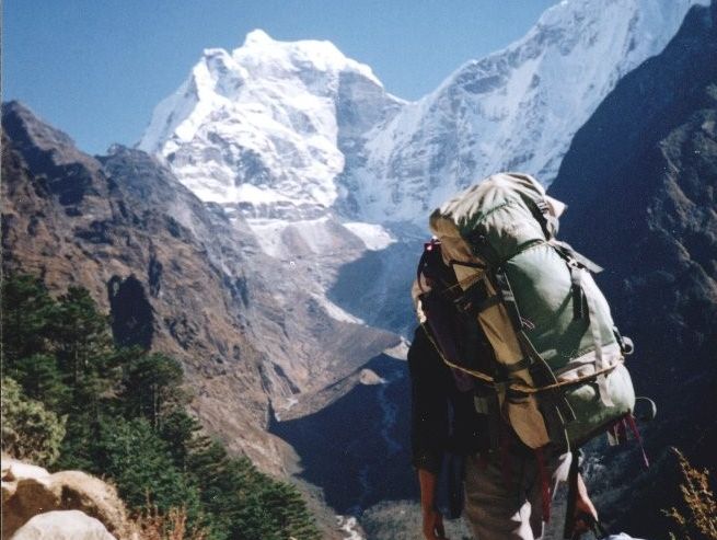 Kang Taiga on ascent to Thyangboche from Namche Bazaar