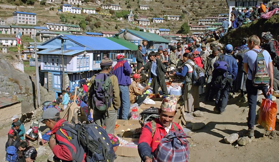 Market in Namche Bazaar