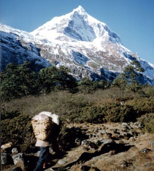 Peak 7 from Barun Valley on route to Makalu Base Camp