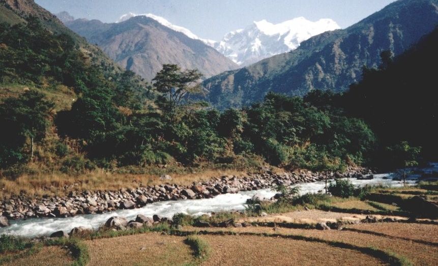 Manaslu Himal from Marsayangdi Valley