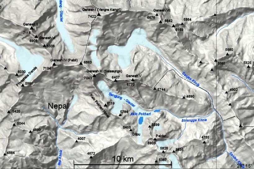 Map of Ganesh Himal