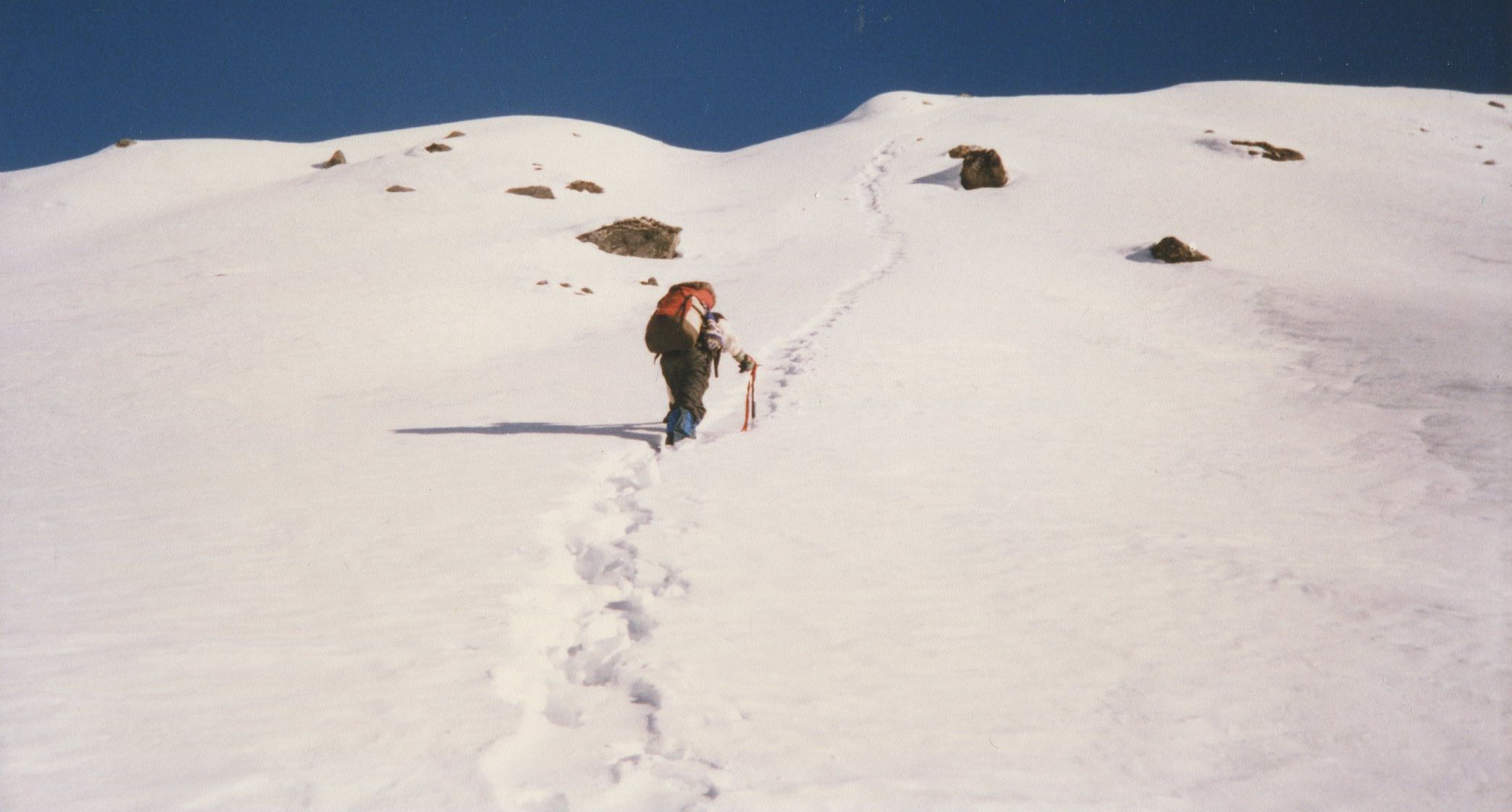 Ascent to Rakshi Peak from Annapurna Sanctuary