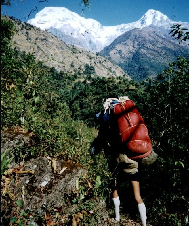 Annapurna South and Hiunchuli on route to Chomrong