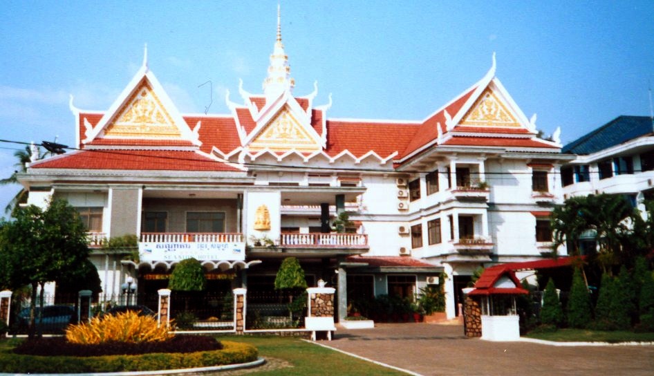 Hotel at Occheuteal Beach at Sihanoukville in Southern Cambodia