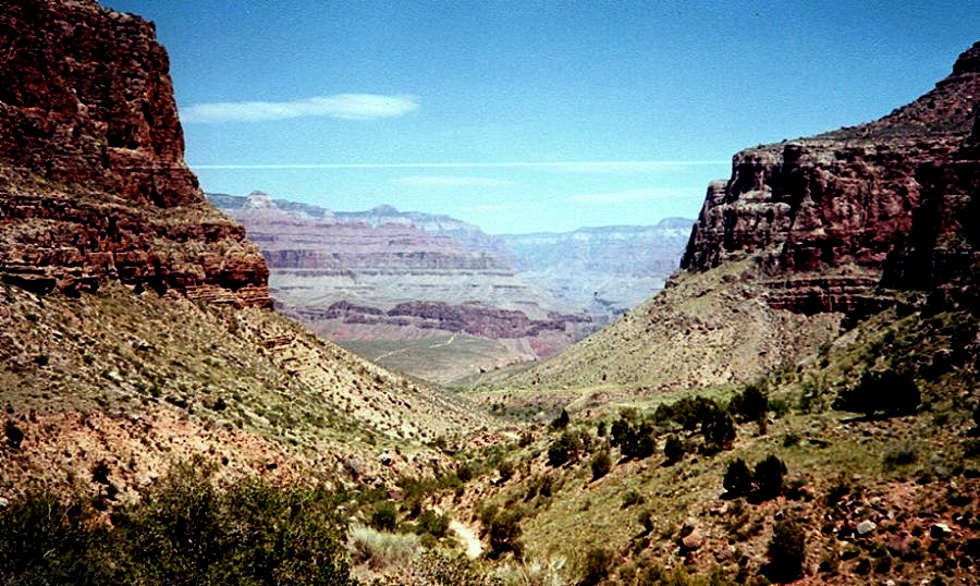 Bright Angel Trail from the South Rim of the Grand Canyon