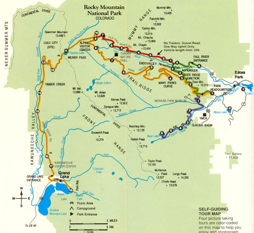Map of Rocky Mountain National Park