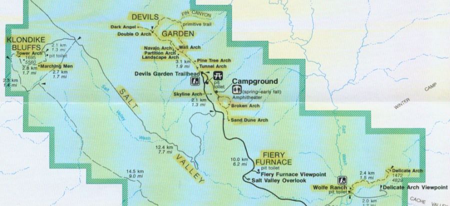 Location Map for Dark Angel in Arches National Park