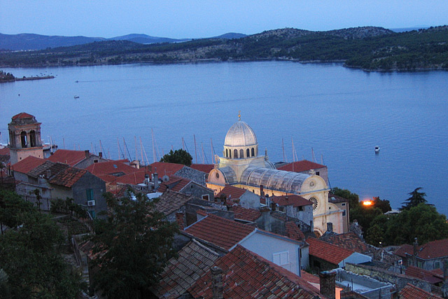 Cathedral Saint Jacques from Fort at Sibenik on the Adriatic Coast of Croatia