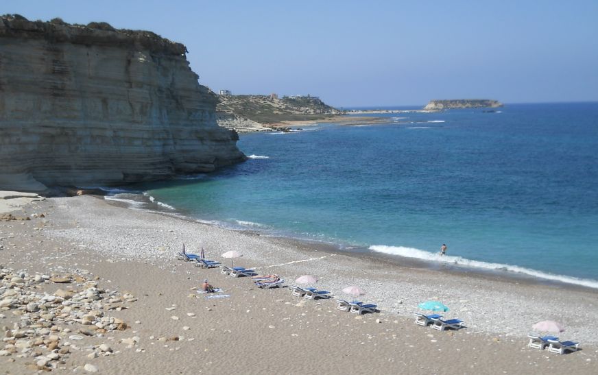 Secluded beach at the southern end of Lara Bay