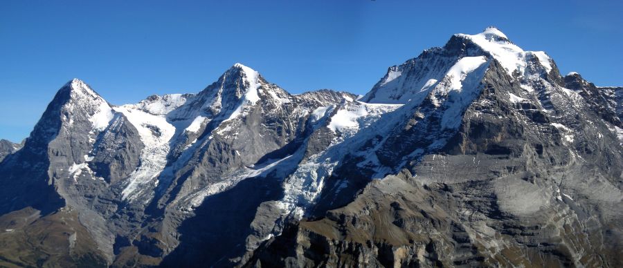 Eiger, Monch and Jungfrau in the Bernese Oberlands of Switrzerland