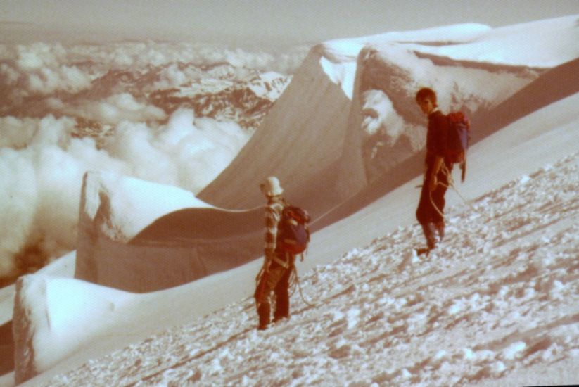 On descent from summit of Mont Blanc