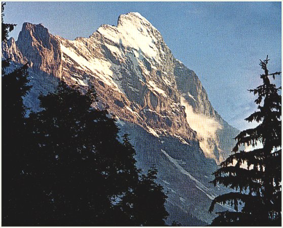 Eiger North Face and Mittellegi Ridge from Grindelwald