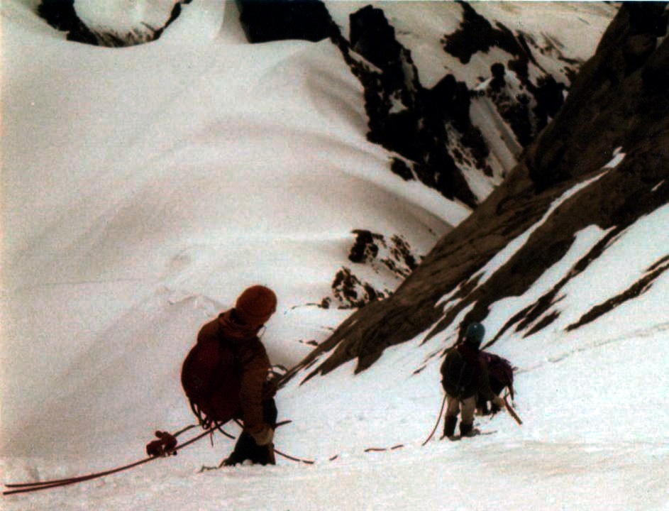 Descending from summit of the Wetterhorn