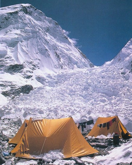 Everest Base Camp beneath Khumbu Ice Fall