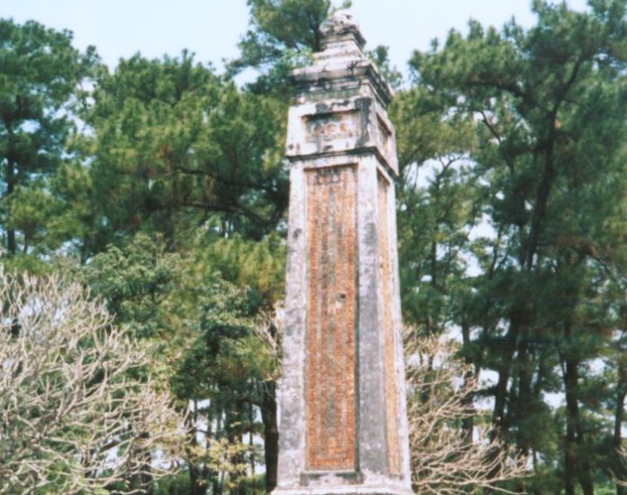 Obelisk at Tomb of Tu Duc on Perfume River Tour in Hue