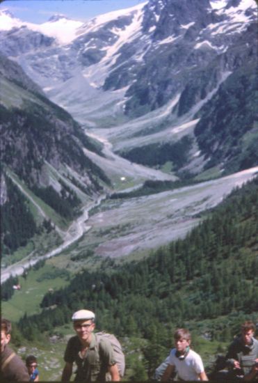 Mutthorn and Kander Valley on ascent to Lotschen Pass