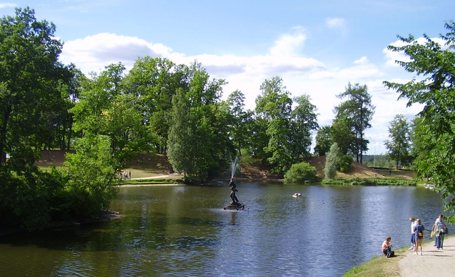 Park at the Castle at Cesis in Latvia