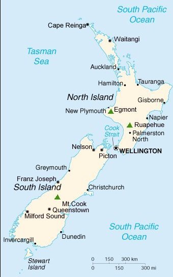 Map of New Zealand