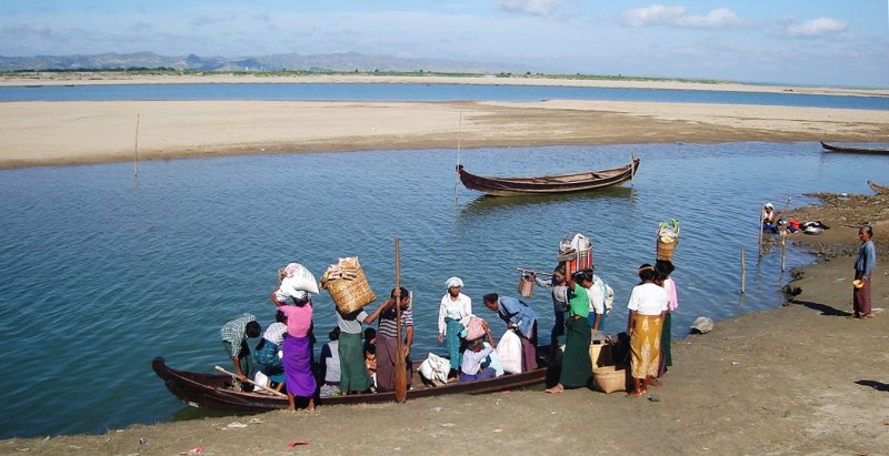 Foot Passenger Ferry Boat on Irrawaddy River at Bagan