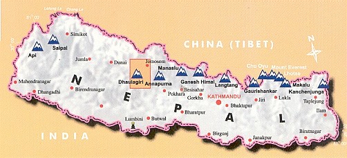 Dhaulagiri - location map