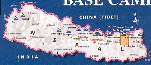 Makalu - location map