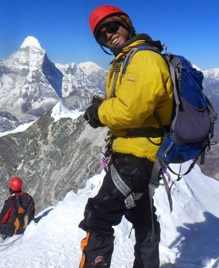 Ama Dablam from Island Peak ( Imja Tse ) in Khumbu region of the Nepal Himalaya