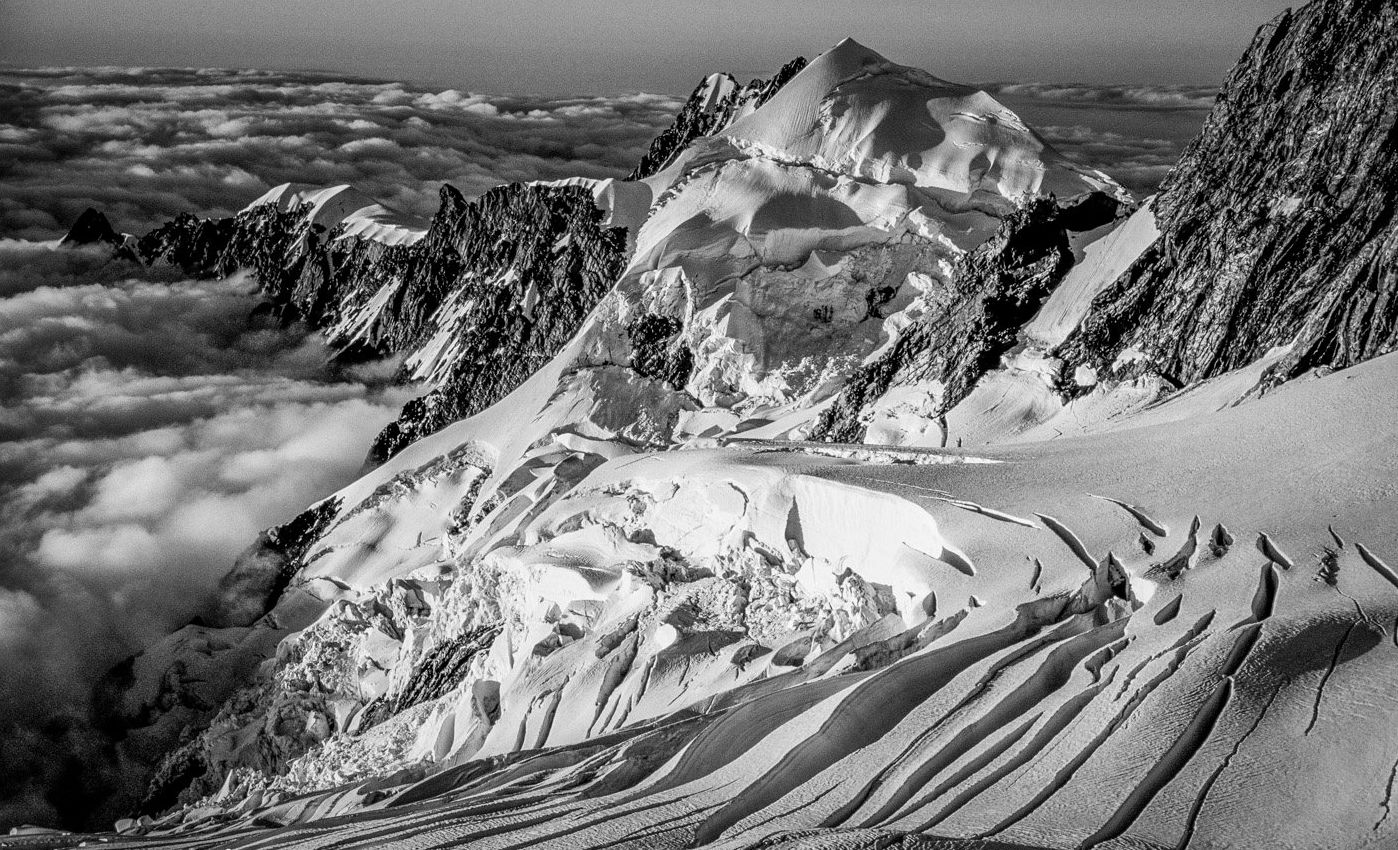 The Peaks of "The Divide" above Fox Glacier on South Island of New Zealand