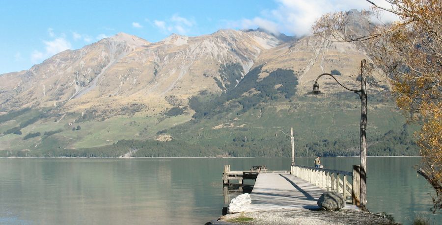 Glenorchy at head of Lake Wakatipu in South Island of New Zealand